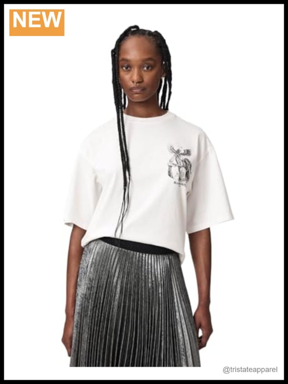 AllSaints Women's Seraph Amelie Ss Cotton Tee